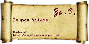 Zsupos Vilmos névjegykártya